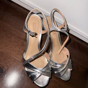 SCHUTZ Metallic Silver Sandals
